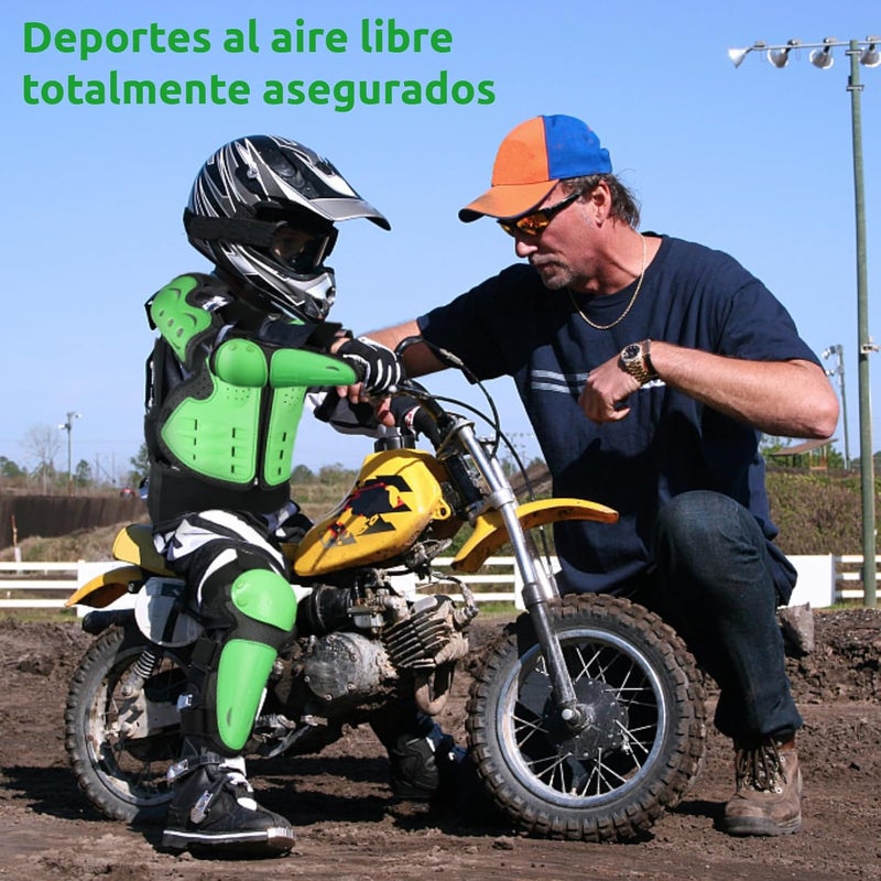 JUSTDOLIFE Youth Dirt Bike Gear, 5 PCS Motorcycle Armbor Protection Jacket, Kids Motorcycle Armor with Knee Pads Elbow Pads Chest Protector Racing for Outdoor Sports - Image 3